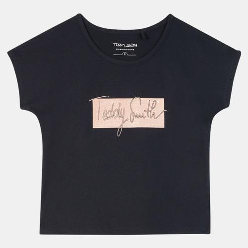 Teddy Smith T-Shirt Clori Logo En Coton Bleu Marine