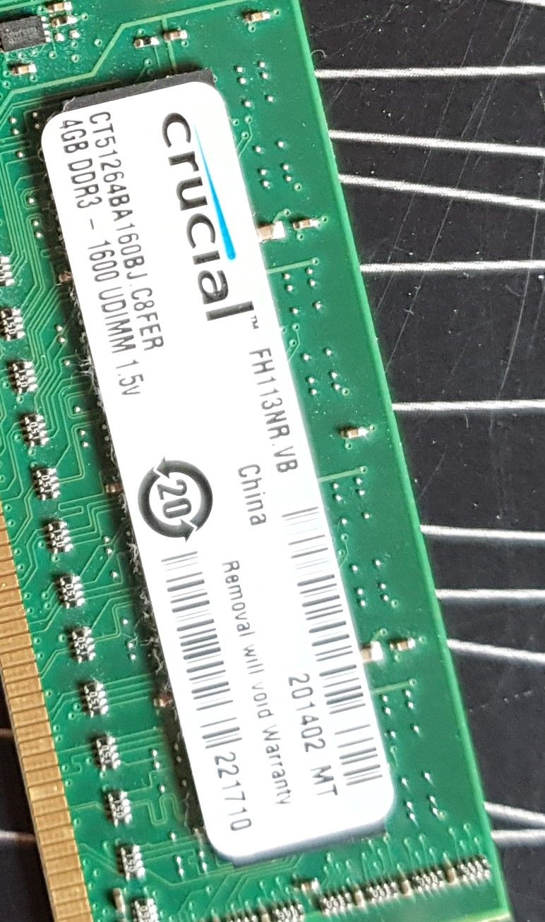 RAM DDR3 - 1600 UDIM- 4 Go- Crucial