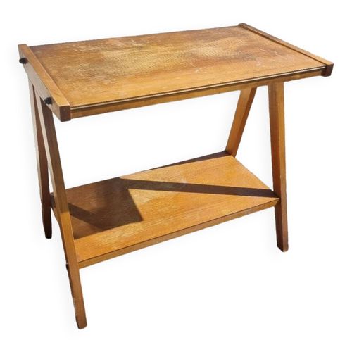 Table Daposappoint Vintage Pied Compas Bois