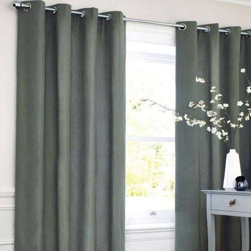 Rideau Coton Look - Gris Carbone - 140x250 Cm