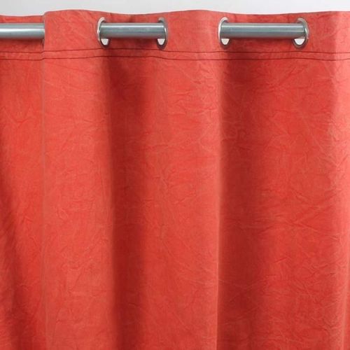 Rideau En Toile De Coton City - Rouge - 140 X 250 Cm - The Deco Factory - Uni - Tamisant