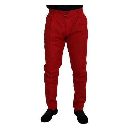 Dolce & Gabbana - Trousers > Slim-Fit Trousers - Red