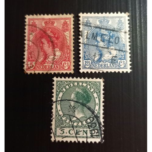 Timbres Pays Bas 1899 Queen Wilhelmina & 1924 -1925 Queen Wilhelmina - No Watermark Lot1