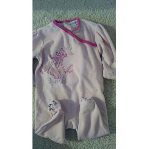 Joli Pyjama Bébé Fille Disney Bambi Taille 2 Ans / 24 Mois Idée Cadeau