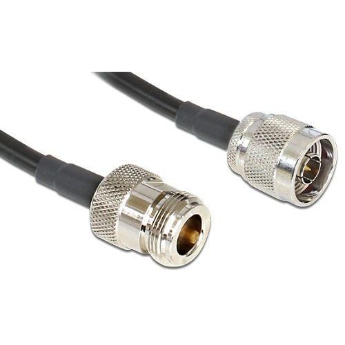 Delock - Câble d'antenne - connecteur N (F) pour connecteur N (M) - 6 m - coaxial - LMR-195 - noir