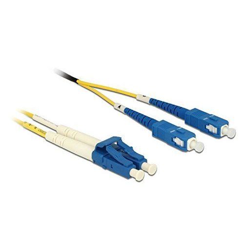 Delock - Câble réseau - mode unique LC (M) pour mode unique SC (M) - 2 m - fibre optique - 9 / 125 micromètres - OS2 - sans halogène - jaune