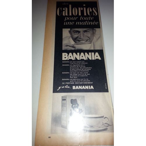 Ancienne Publicité Papier: Banania, Parue Dans La Presse En 1962