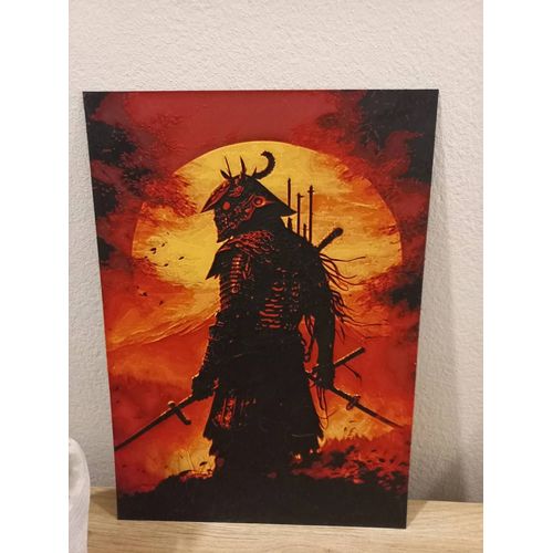 Art Mural Samouraï en Plastique Décoration Guerrier Japonais Samurai Plastic Wall Art Japanese Warrior Decor