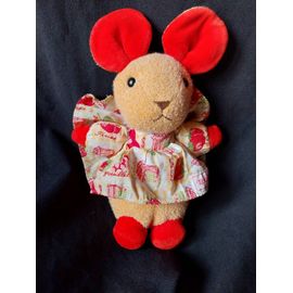 Doudou Souris Jaune Orangé Rouge Nounours