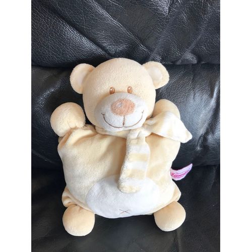 Ours Pommette Doudou Beige Écharpe Semi Plat 22cm