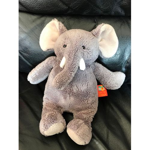 Doudou Peluche Éléphant Gris Les Tout Doux 22cm