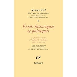 Simone Weil Oeuvres Completes pas cher - Meilleures offres