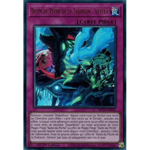 Yu Gi Oh Mp24 Fr242 Butin Du Péché De La Trahison Silvera Ultra Rare