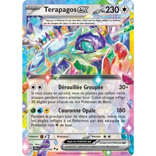 Carte Pokémon - Terapagos Ex - 128/142 - Ultra-Rare Téracristal - Ev7 Couronne Stellaire