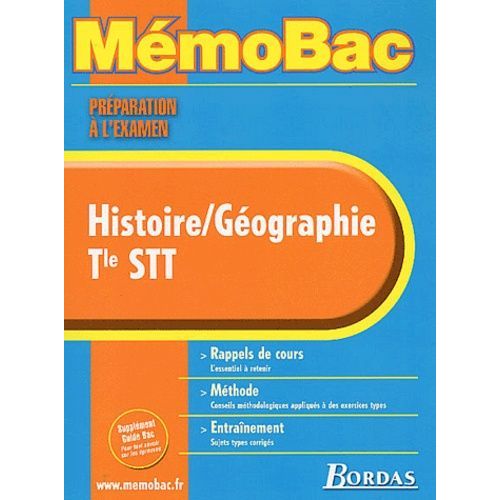 Histoire-Geographie Terminale Stt - Preparation A L'examen