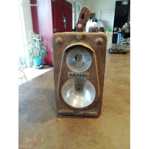 Ancienne Lampe Sncf Madec Double Optique 20 Cm X 11.5 Cm X 14 Cm