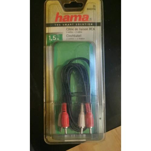 Hama - Câble audio - RCA x 2 mâle pour RCA x 2 mâle - 1.5 m - noir