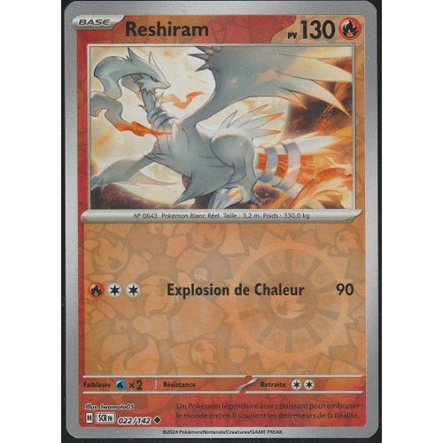 Carte Pokémon - Reshiram - 022/142 - Reverse - Ev7 Couronne Stellaire