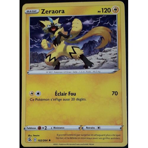 Carte Pokémon Zeraora 102 / 264 - Épée Et Bouclier Poing De Fusion