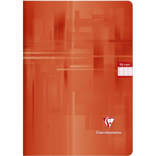 Cahier Clairefontaine Reliure Piqûre Avec Grands Carreaux 21 X 29,7 Cm 96 Pages-Rouge 
