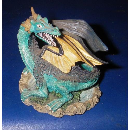 Figurine Green Dragon Medieval Fantasy Mini Vtg 1998 Summit Coll.