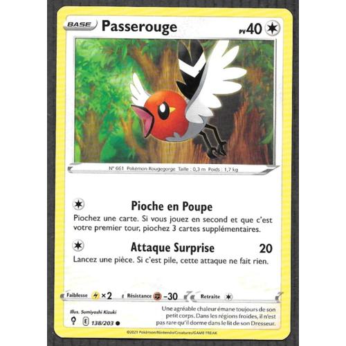 Carte Pokémon Passerouge 138/203 - Epée Et Bouclier Evolution Céleste (Vf)