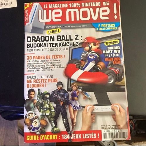 We Move ! 6 Mario Kart Wii, Dragon Ball Z Budokai Tenkaichi 3, Smash Bros Brawl...