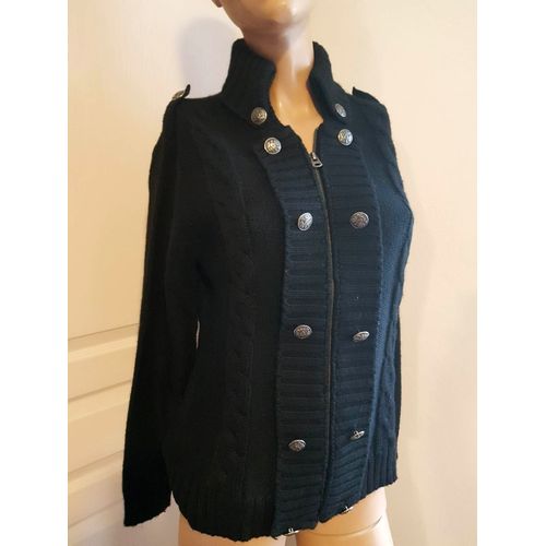 Gilet Femme T 36/38 Marque Antoneelle Épaule À Épaule 39 Cm Aisselle À Aisselle 44 Cm Longueur 58 Cm 50% Laine Et 50% Acrylique