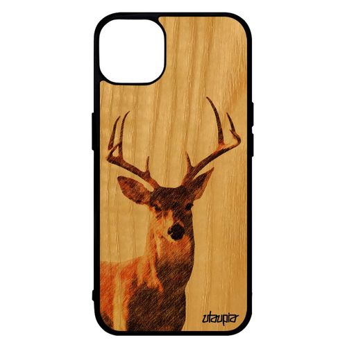 Coque Bois Cerf Pour Iphone 14 Silicone Housse Brame Dessin Faon Personnalisé Gibier Foret Jolie Brun Biche Telephone Animal