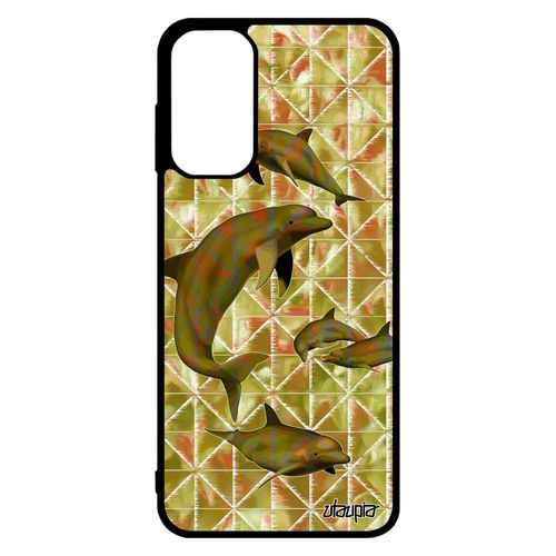Coque Dauphin Pour M13 Silicone Ocean Geometrie Telephone Cover Personnalisé Vert Marsouin Antichoc Graphique Design Samsung Galaxy