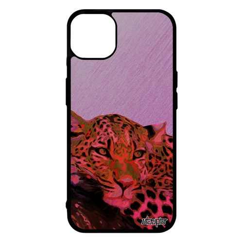 Coque Leopard Guepard Jaguar Rigide Pour Iphone 14+ Plus Silicone Afrique Telephone Predateur Fauve De Protection Animaux Rose