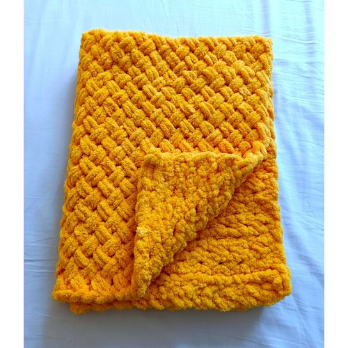 Couverture Orange Pour Bebe Ou Jeune Enfant. 91 X 68 Cm. Fait Main. Oeko Tex 100
