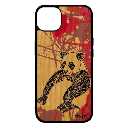 Coque En Bois Silicone De Protection Iphone 14+ Plus Et Panda Bebe Rose Azteque Nature Garcon Dessin Animal Bumper Tribal 4g