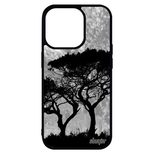 Coque Silicone Antichoc Pour Iphone 14 Pro Max Arbres Ecologie Gris Design Rigide Ecolo Paysage Case Nature 1000 Go Feuilles