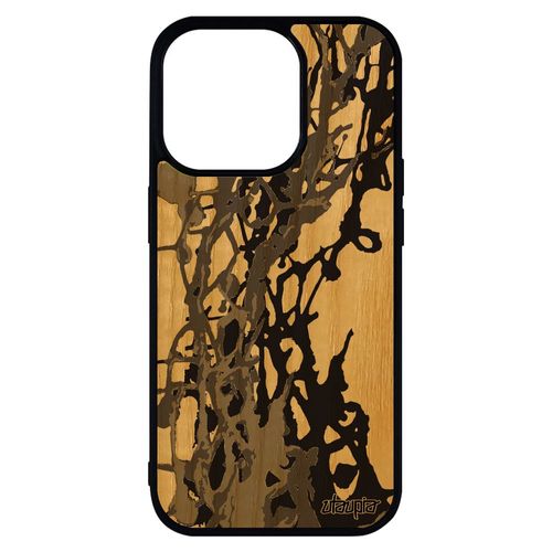 Coque Peinture Moderne Iphone 14 Pro Max En Bois Silicone Motif Gris Etui Fond Unique 4g Abstrait Artisanal Portable Decoratif