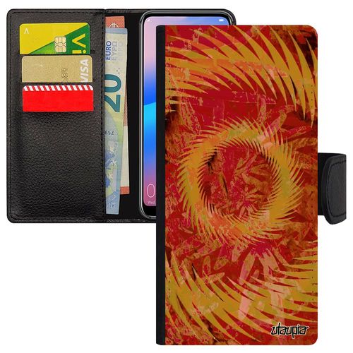 Coque De Protection Iphone 14+ Plus Rabat Mandala Jolie Floral Etui Coloré Design Soleil Telephone Motif Orange 4g Texture En
