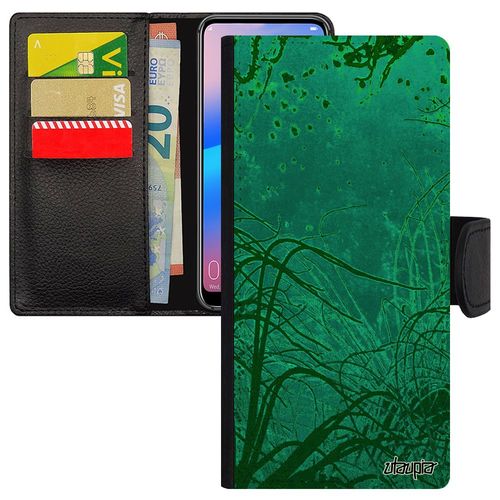 Coque Rabat Pour Iphone 14+ Plus Portefeuille Fonds Marins Nature Telephone Housse Plantes Marines Vert Mer Dessin Océan Etui