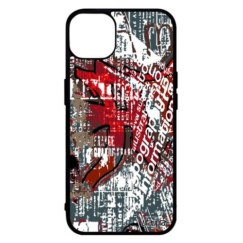 Coque Iphone 14 Silicone Street Art Motif Texture Case Tagué Peinture Etui Marron Tag Smartphone Ecriture Telephone Coloré Tpu