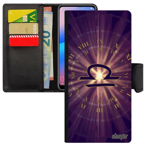 Coque Telephone Iphone 14+ Plus Rabat Signe Balance Galaxie Soleil Astrologique Rigide Homme Leather Horoscope Etui Astronomie