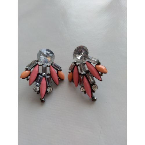 Boucles D'oreilles Argentées Et Perles
