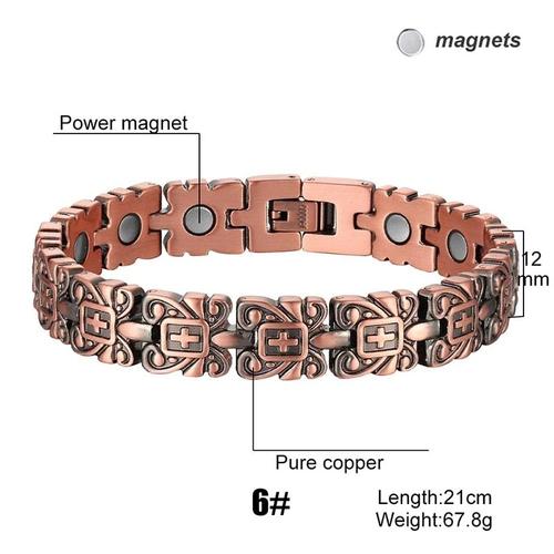 Bracelet Magnétique Pour Hommes, En Cuivre Pur, Énergie, Tension