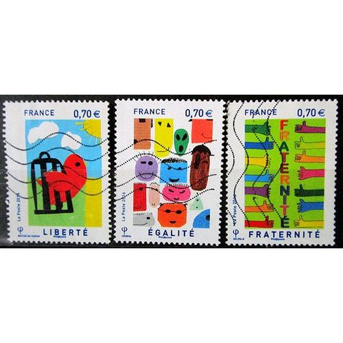 2016. Série Complète F5021 À F5025: Concours De Dessin Sur Le Thème "Liberté, Egalité, Fraternité.