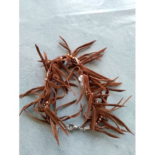 Bracelet Franges Et Perles 19 Cm