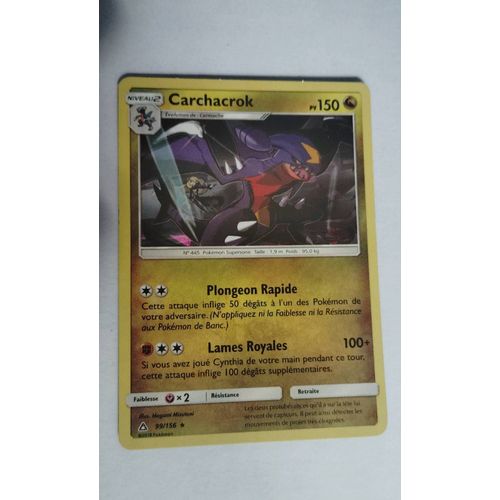 Carte Pokémon Carchacrok Holo + Carmache + Jeton Carchacrok