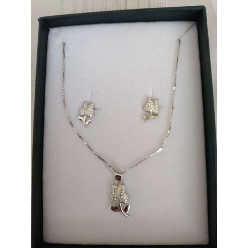 Collier Et Boucles D'oreilles En Argent