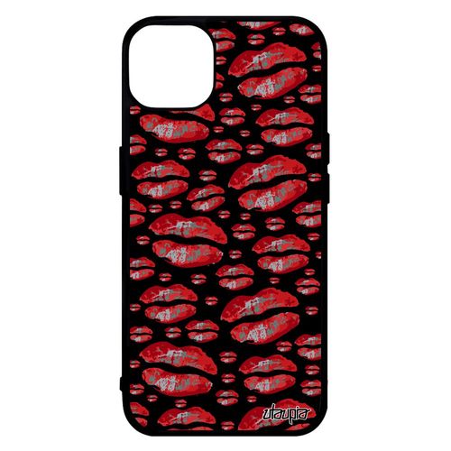 Coque Silicone Telephone Pour Iphone 14 Levres Fantaisie Smack Levres Smartphone De Protection Cigarette Femme Bouche Colore