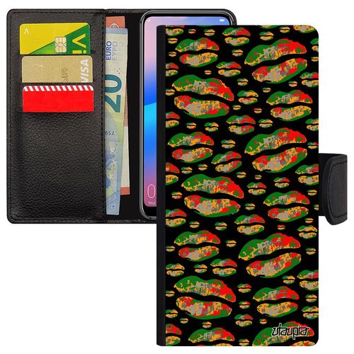 Coque Bouche Iphone 14 Pro Max Cuir Portefeuille Etui 512 Go Vert Bisou Telephone Rigide Case Flip Case Fantaisie Love