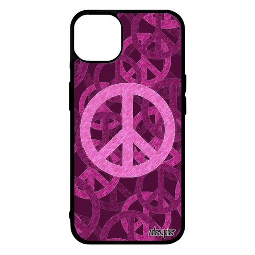 Coque Silicone Telephone Pour Iphone 14+ Plus Peace And Love Rose Ragga Harmonie Femme Reggae Rasta Yoga Smartphone Image Case