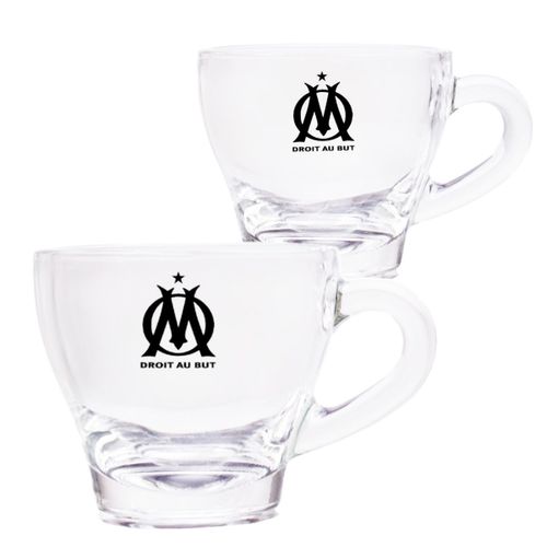 Coffret De 2 Tasses À Café En Verre Olympique De Marseille