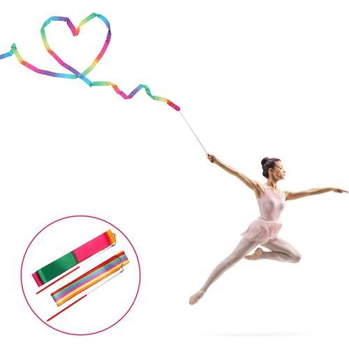 Acheter Banderoles de gymnastique multi-usage à ruban Long de qualité  supérieure, 2 pièces, bâton virevoltant de danse artistique, jouet pour  enfants